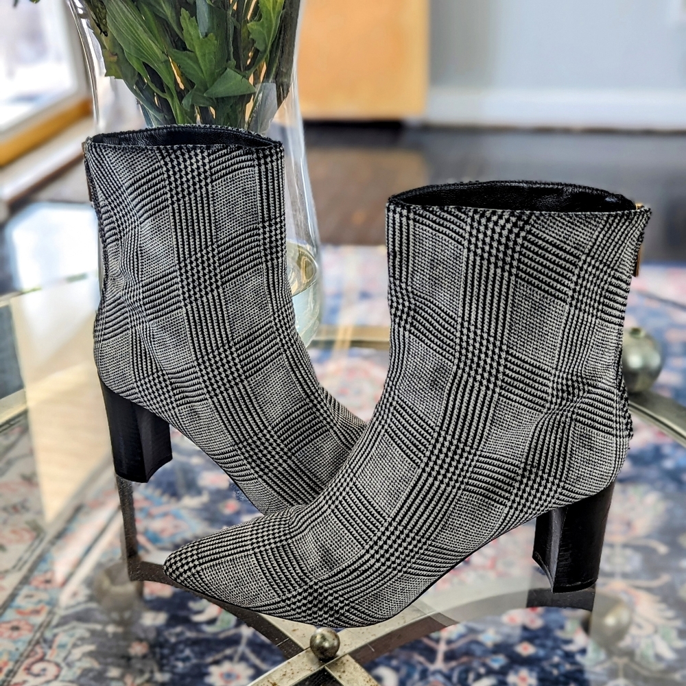 Club Monaco plaid ankle boots